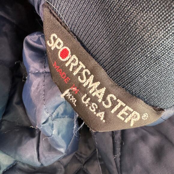 Vintage Navy Blank Varsity Snap Jacket Size XXL - Picture 7 of 8